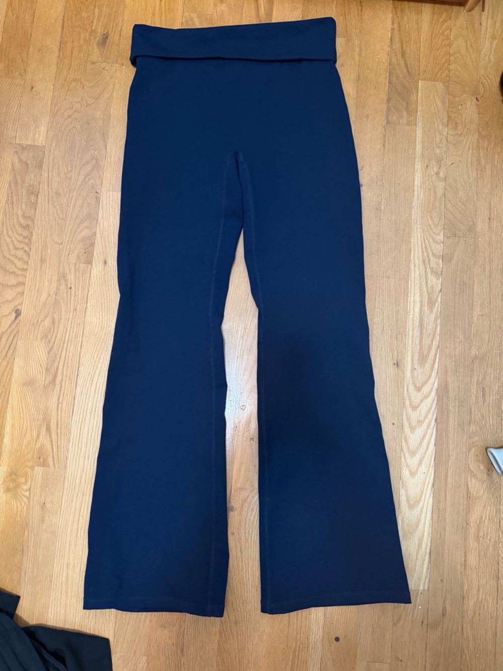 Garage Navy Fold-Over Waist Bootcut Flare Pants